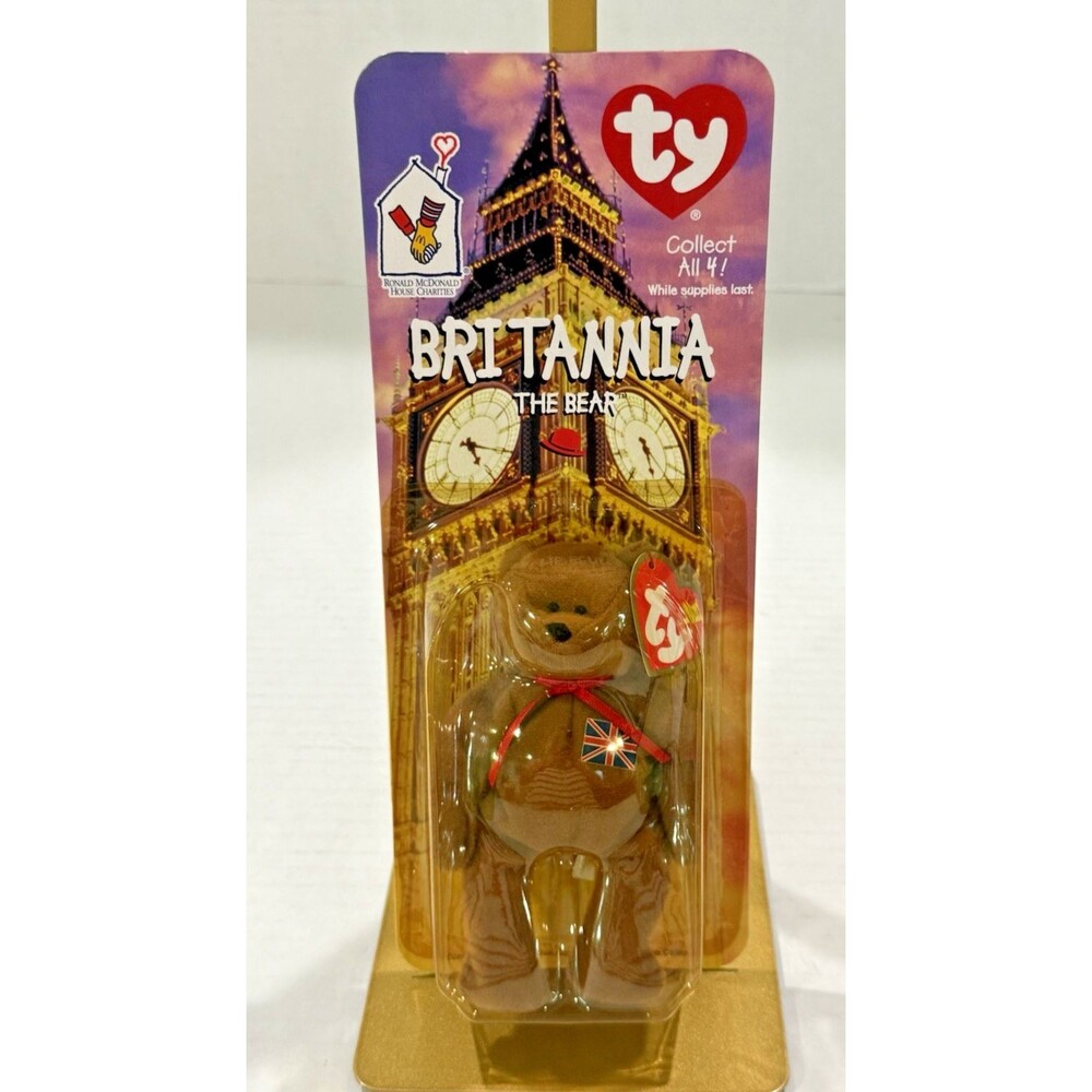 Ty Beanie Baby Britannia Bear McDonalds 1999 Rare Errors Oak Brook 1993 Plush
